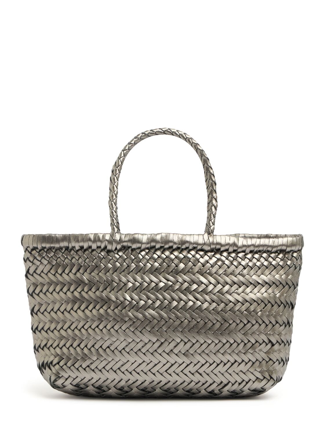 Mini Flat Gora Leather Basket Bag