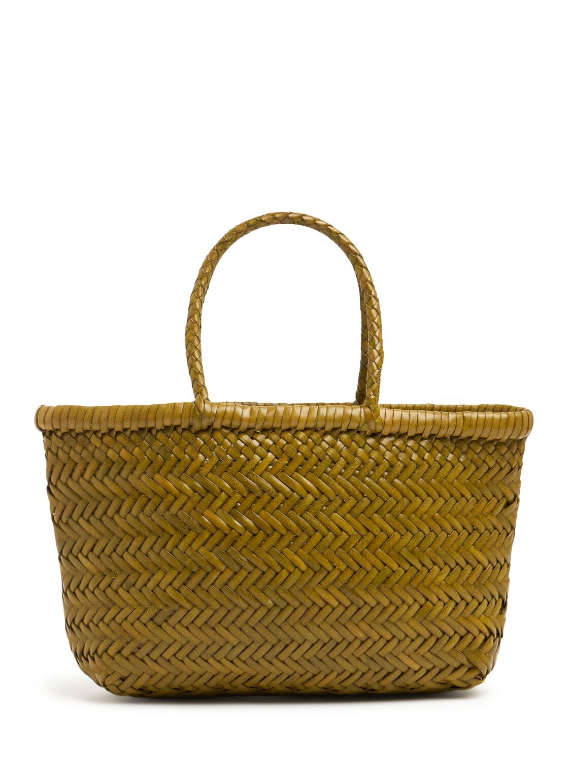 Mini Flat Gora Leather Basket Bag