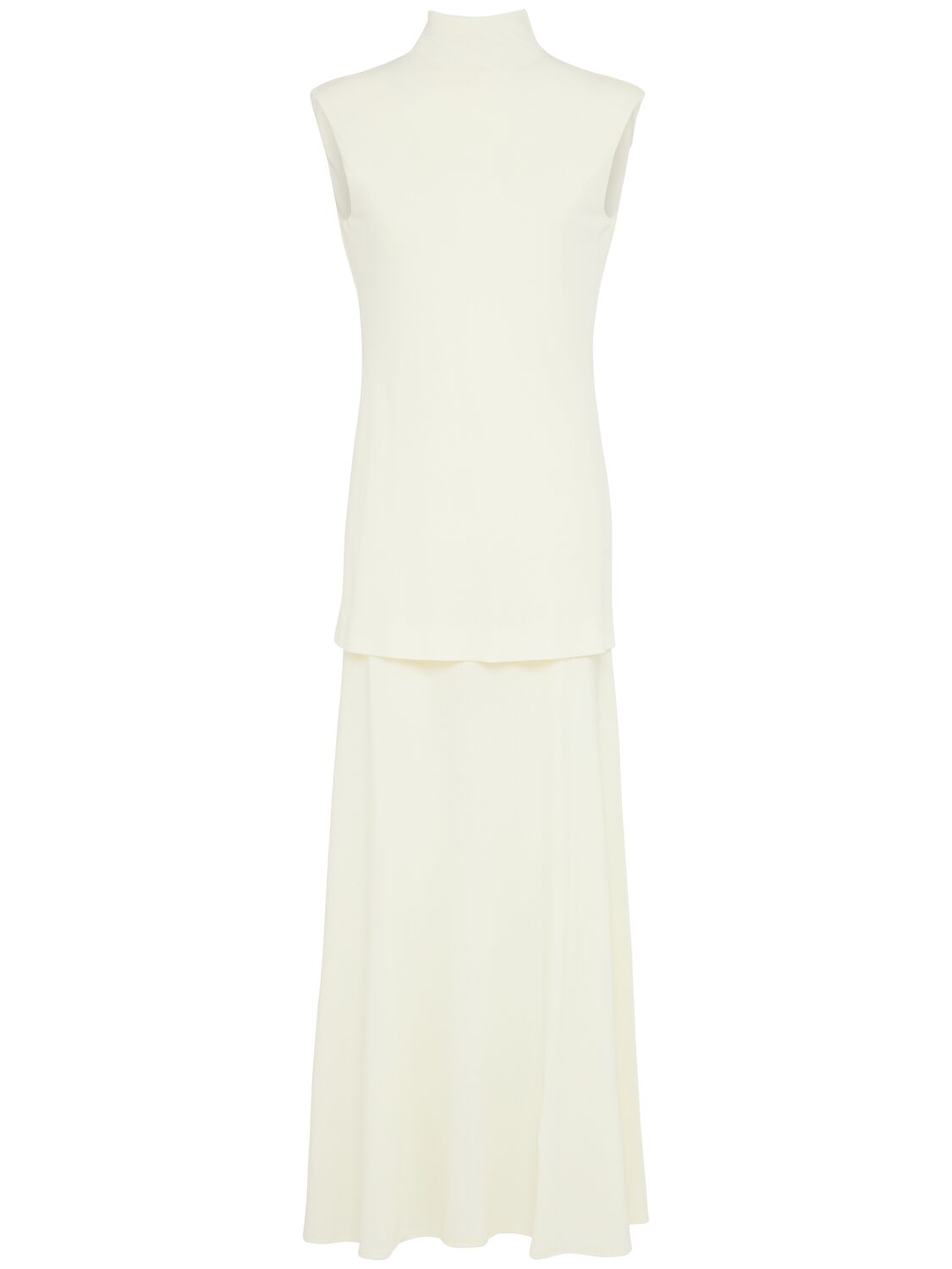 Fluid Viscose Blend Long Dress