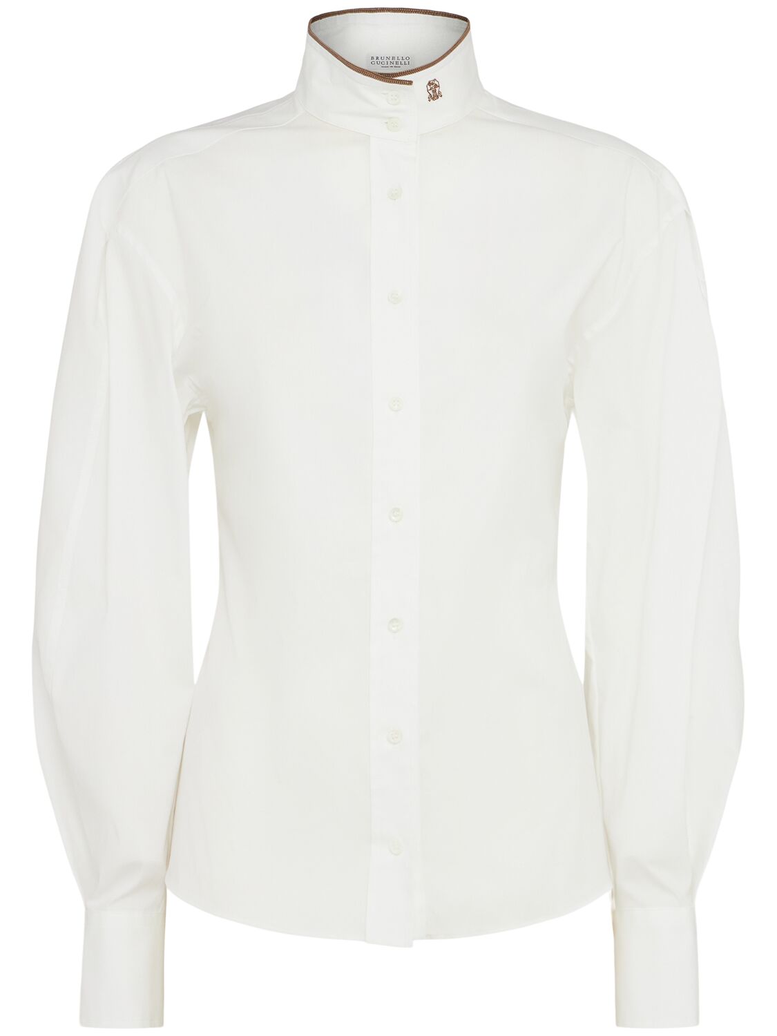 Brunello Cucinelli Volume Sleeve Poplin Shirt In White