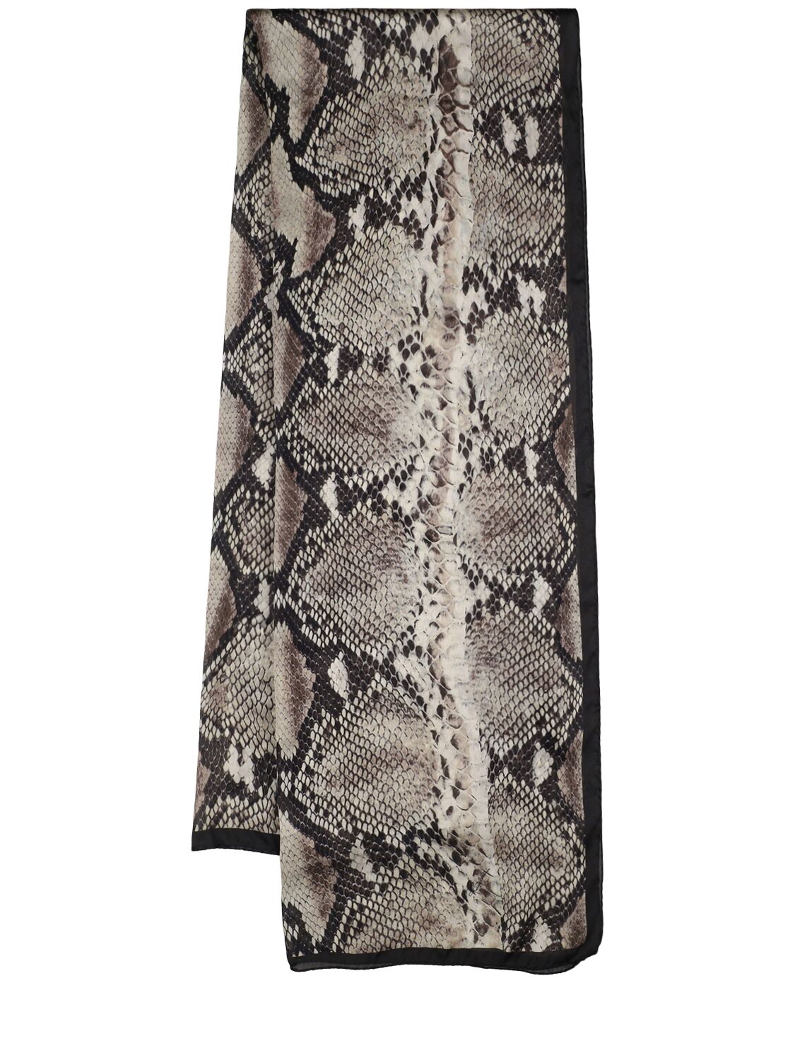 ROBERTO CAVALLI Snake Printed Silk Chiffon Scarf
