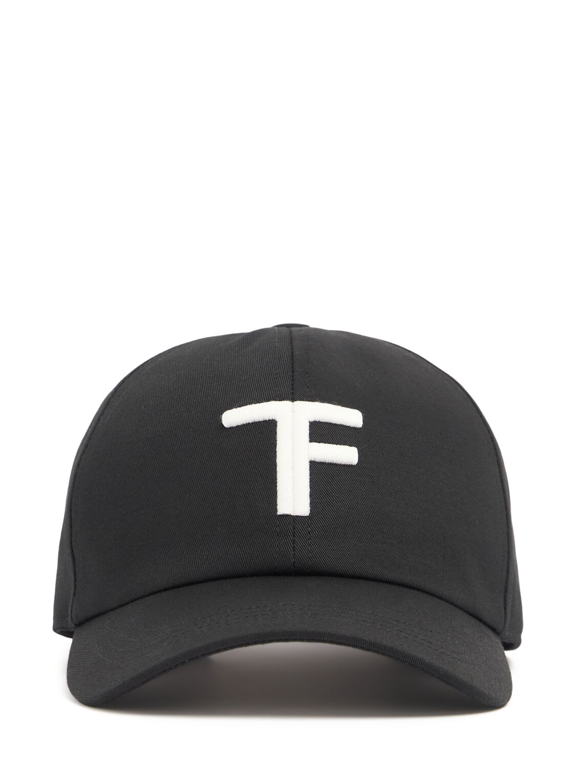 Tf Logo Cotton & Leather Cap