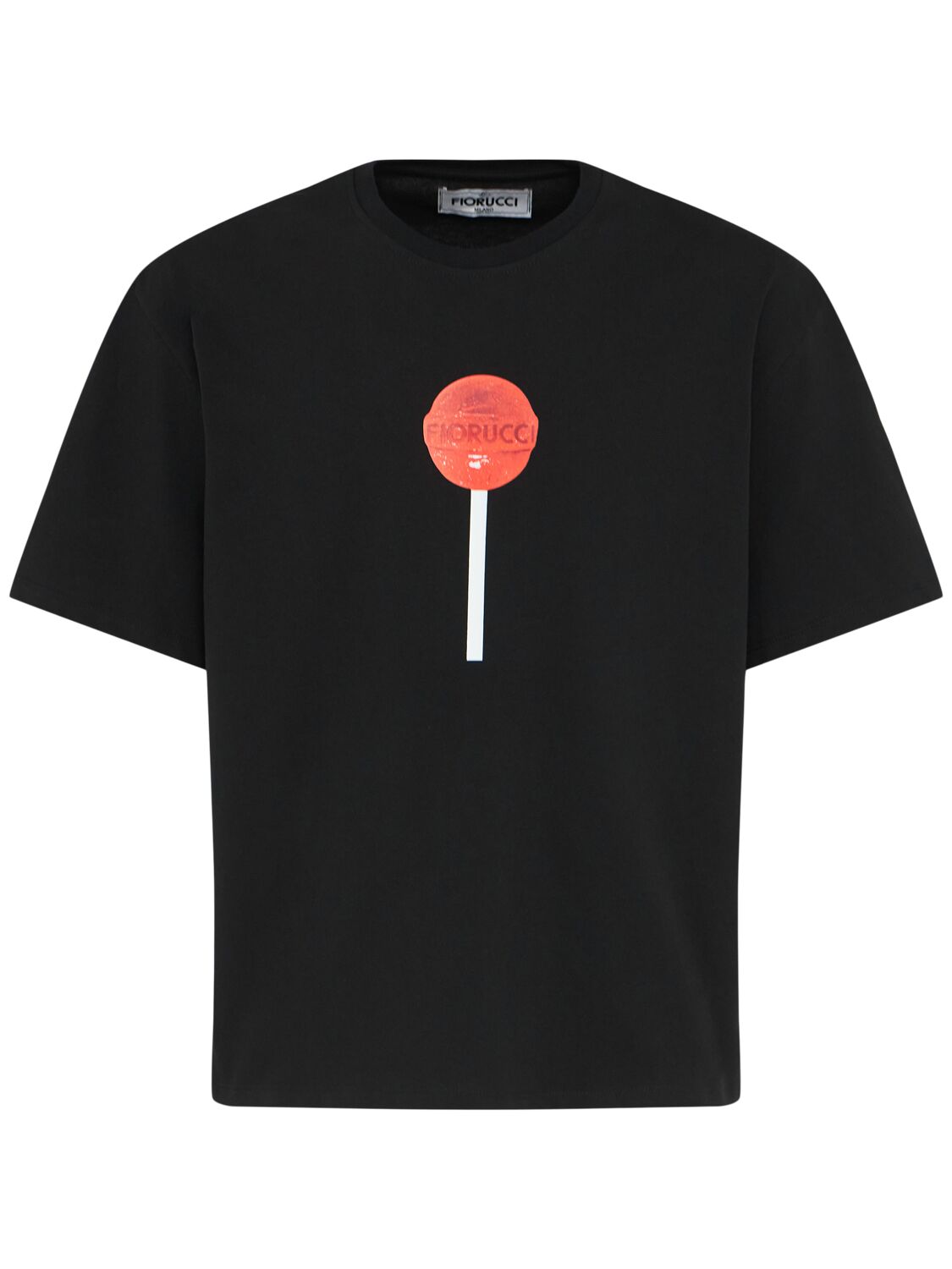 Fiorucci Lollipop Printed Cotton T-shirt In Black