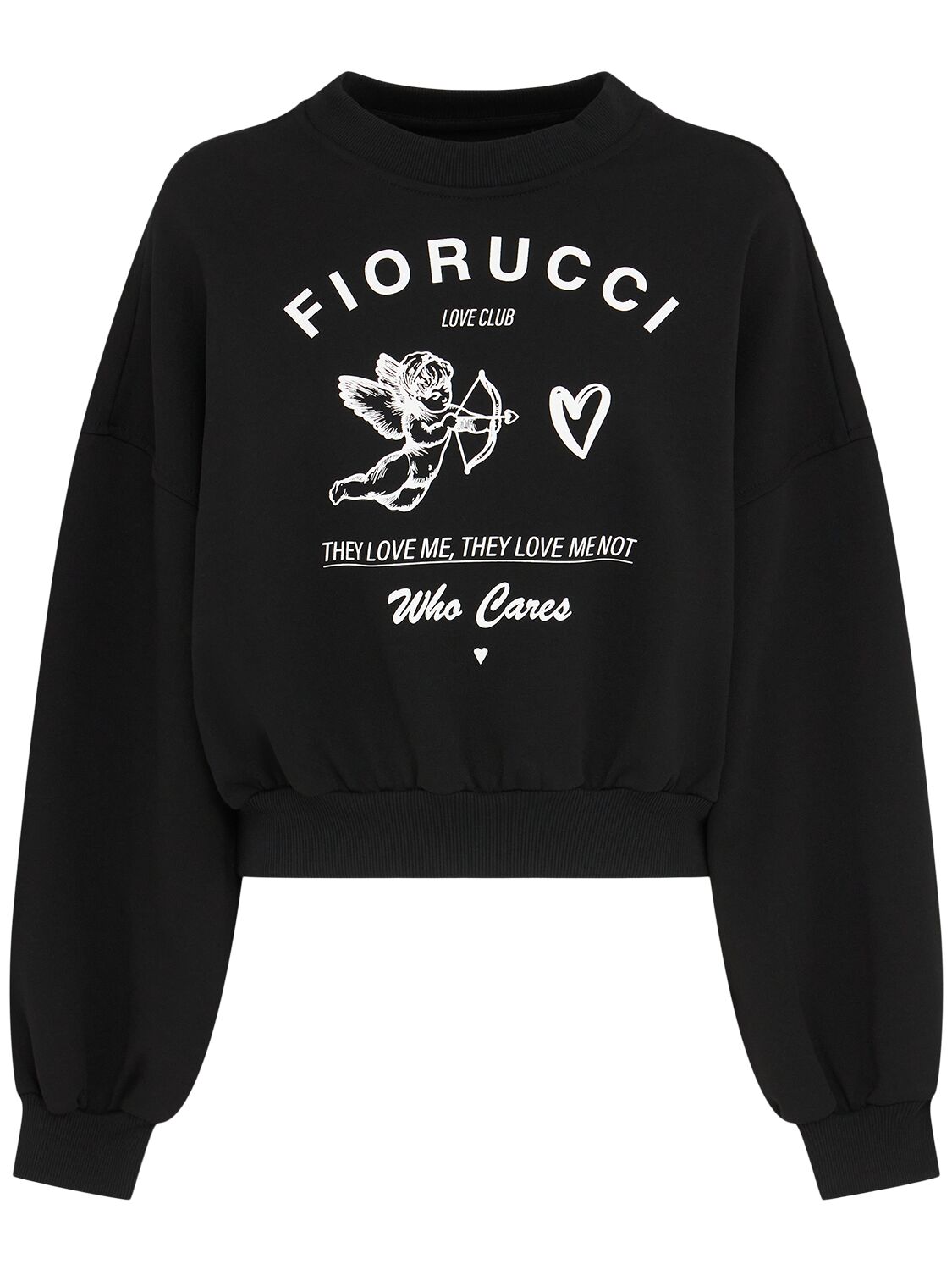 Cupid Love Club Print Crop Sweatshirt