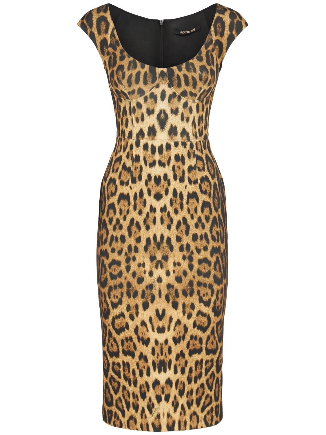 Printed Scuba Jersey Midi Dress