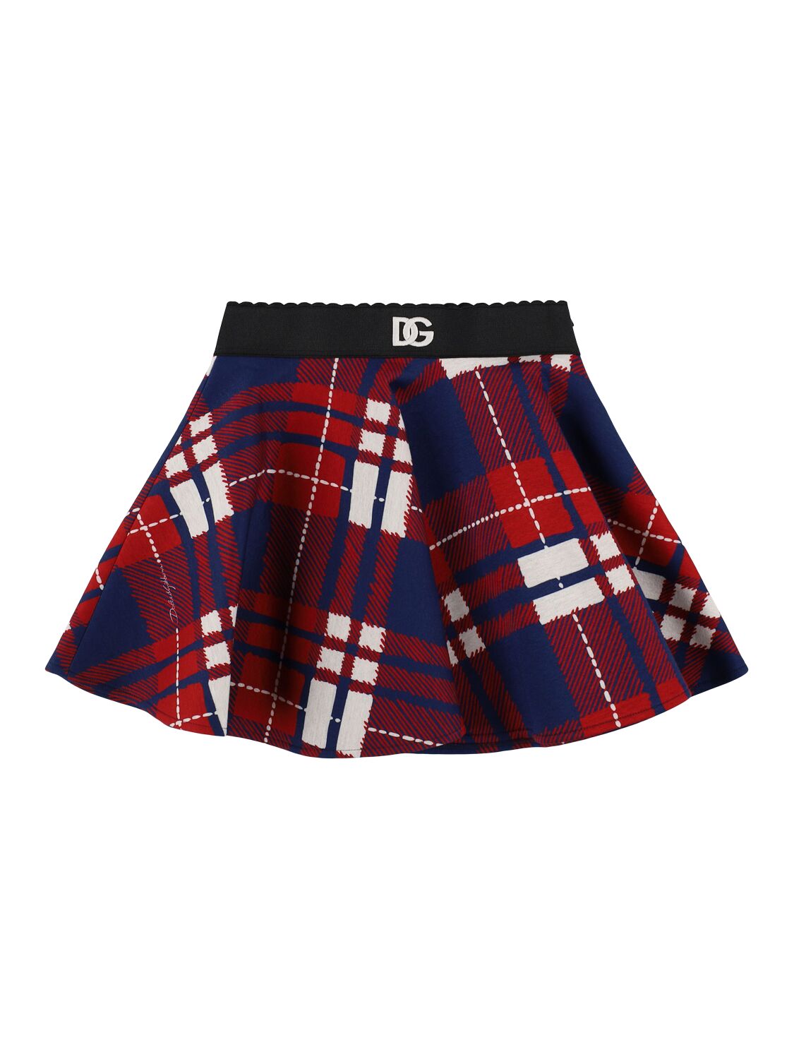 DOLCE & GABBANA Check Print Cotton Blend Skirt