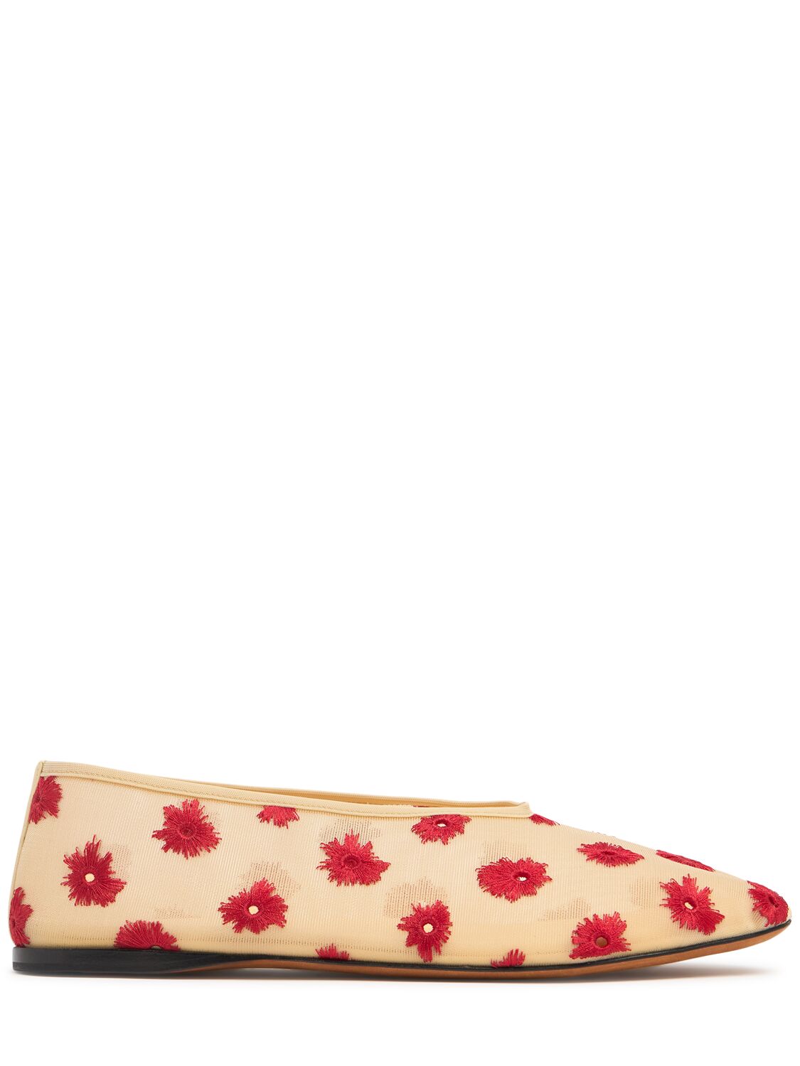 PROENZA SCHOULER 10mm Tee Embroidered Mesh Flats