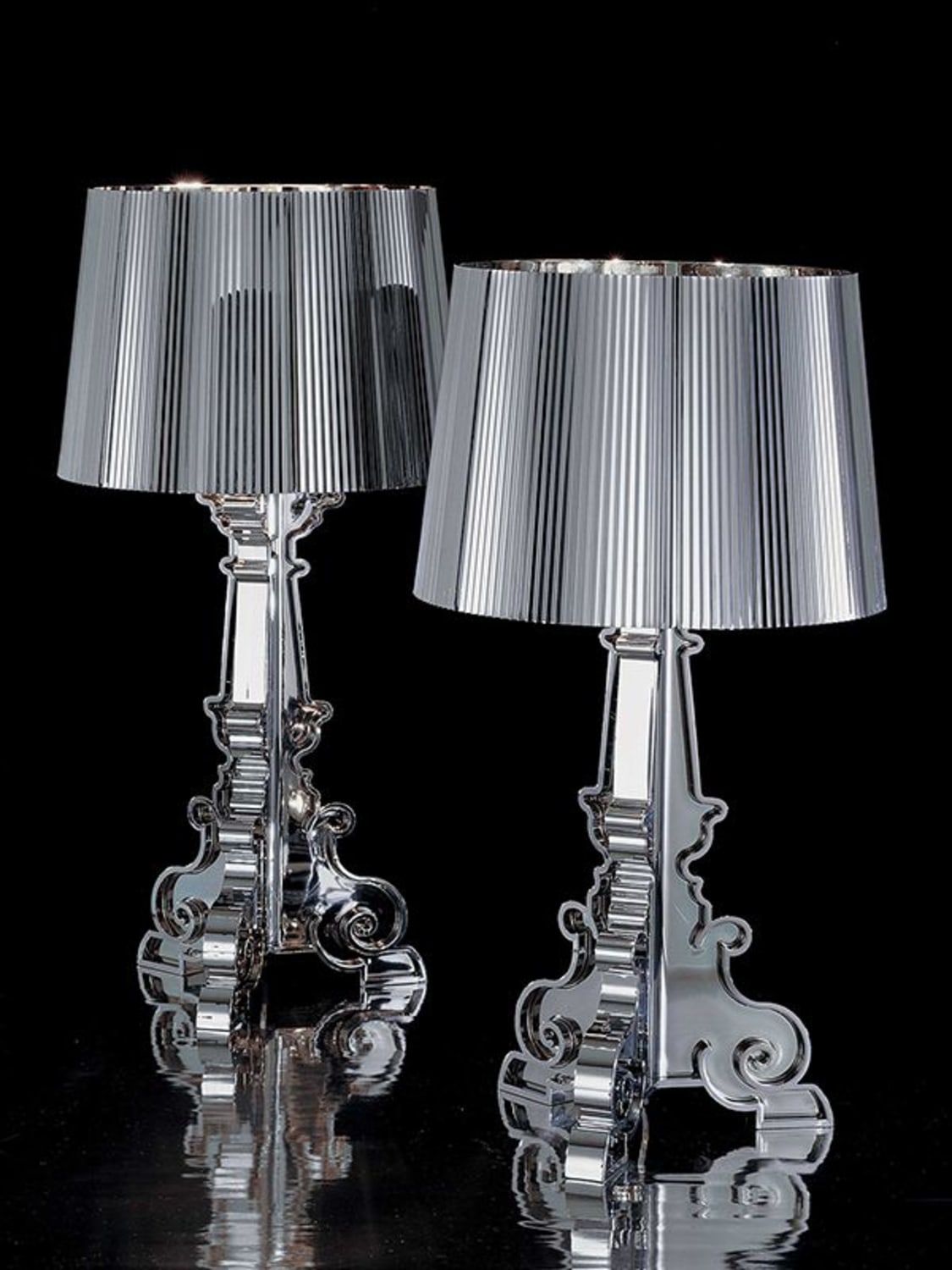 Shop Kartell Bourgie Metallic Table Lamp In Silver