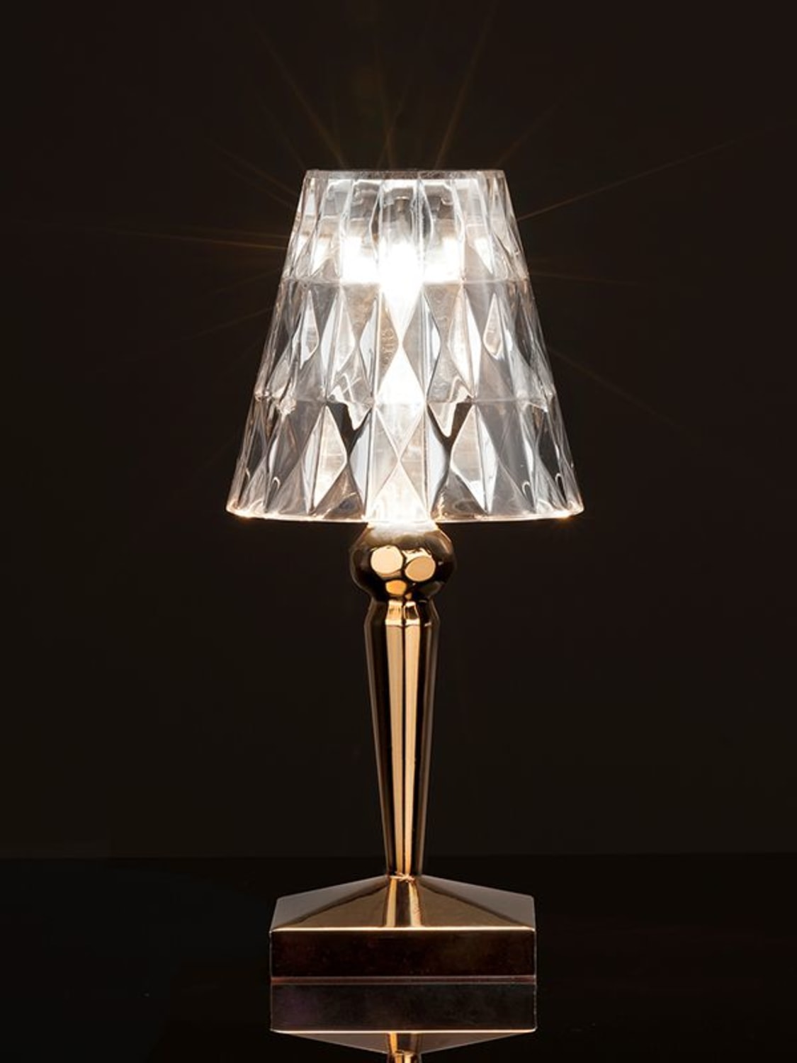 Shop Kartell Battery Metal Table Lamp In Gold