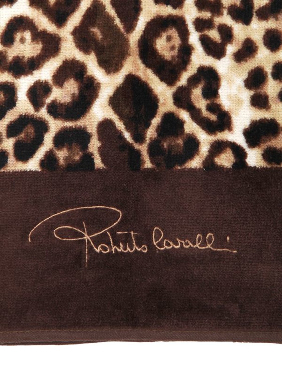 Shop Roberto Cavalli Bravo Cotton Beach Towel In Brown