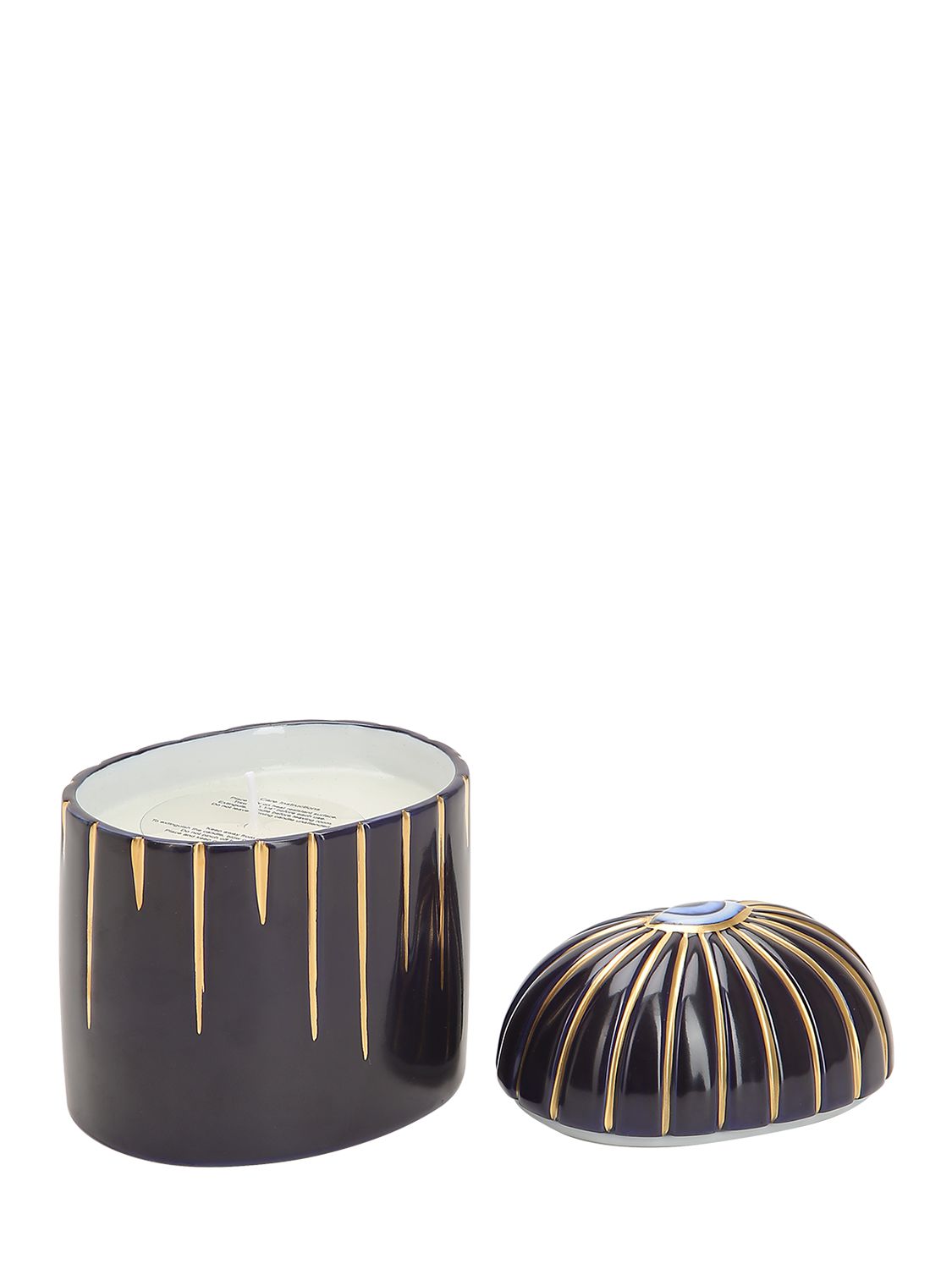 Shop L'objet Lito Green Vetiver Scented Candle In Blue/gold