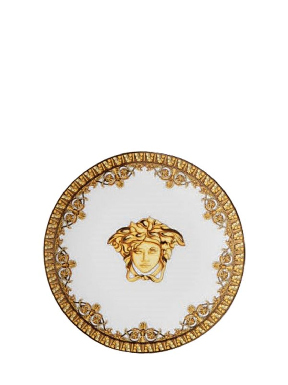 Versace I Love Baroque Porcelain Dessert Plate In White/gold