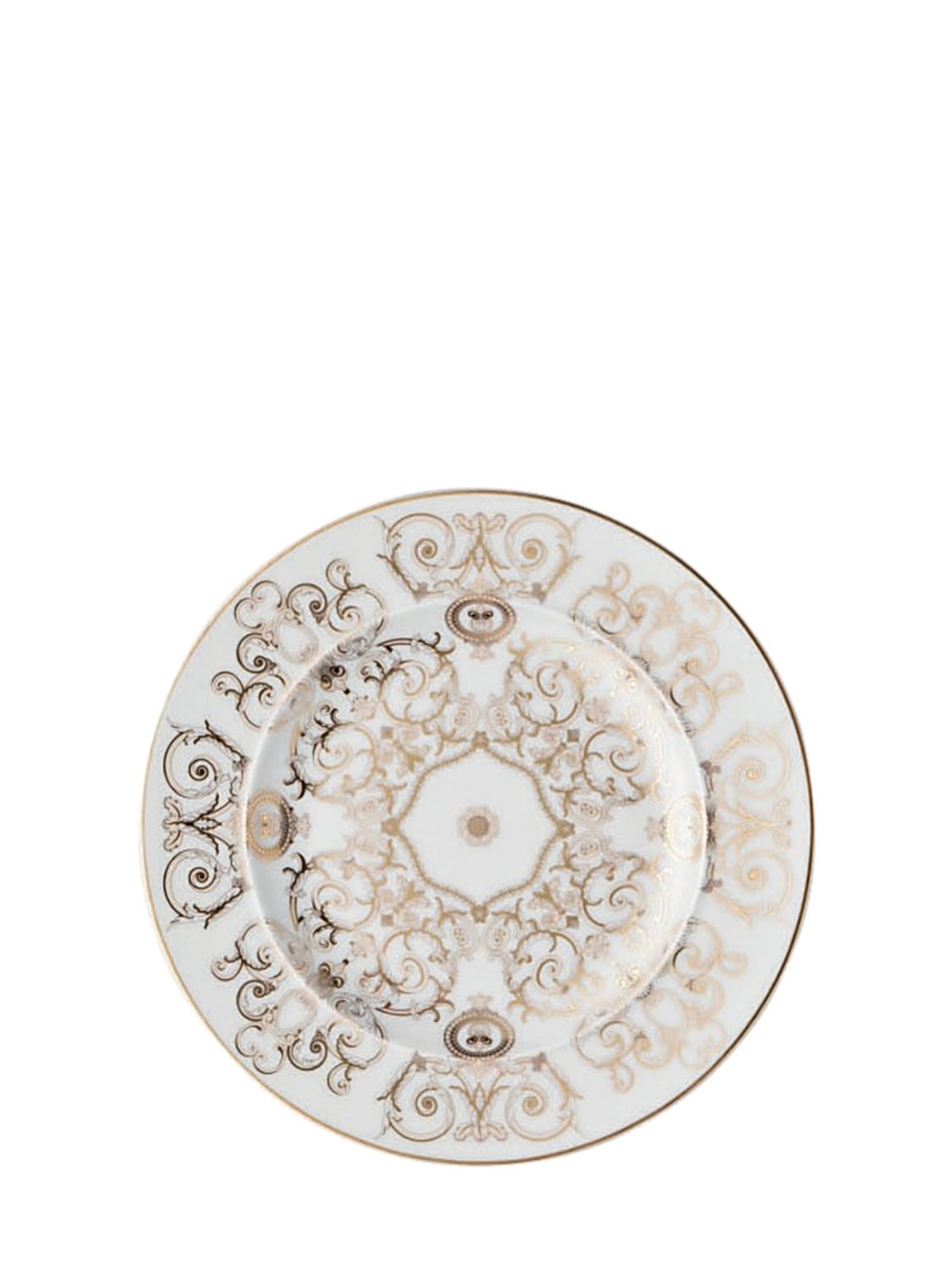 Versace Medusa Gala Porcelain Bread Plate In White/gold