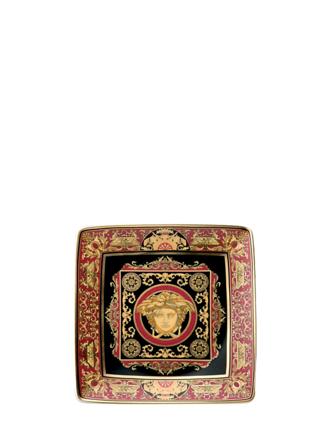 Versace Medusa Porcelain Valet Tray In Red/gold