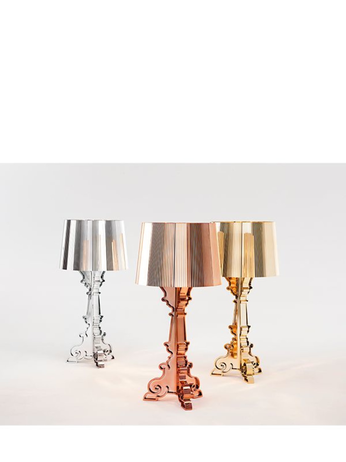 Shop Kartell Bourgie Metallic Table Lamp In Silver