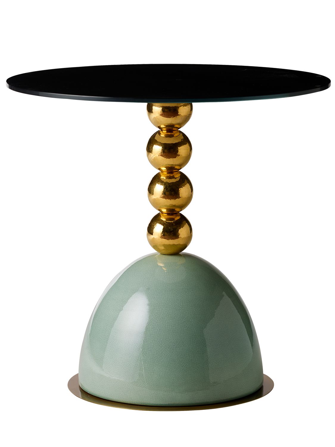 Marioni Pins Table With Spheres In Green