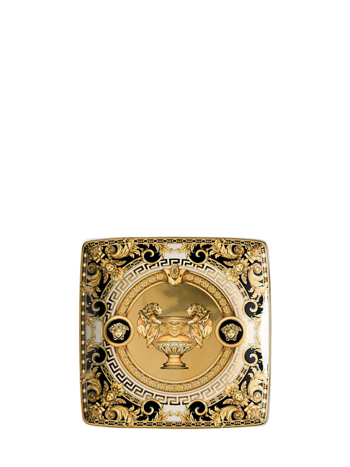 Versace Prestige Gala Porcelain Valet Tray In Gold/black