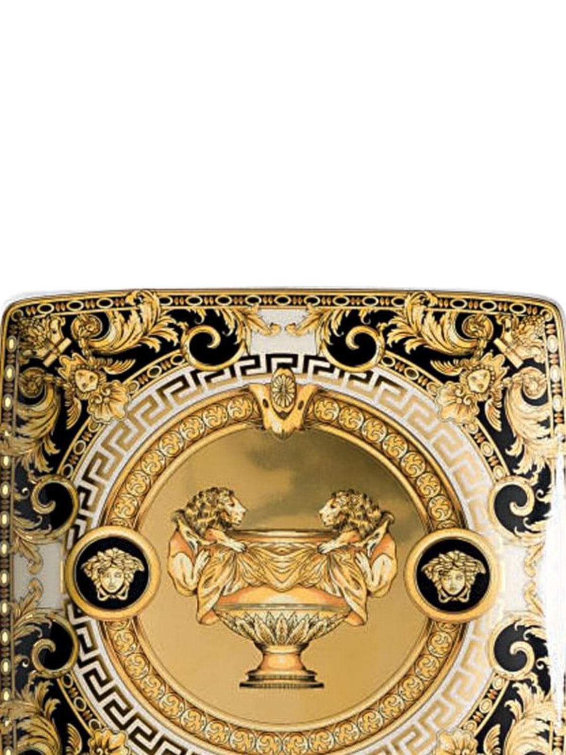 Shop Versace Prestige Gala Porcelain Valet Tray In Gold/black