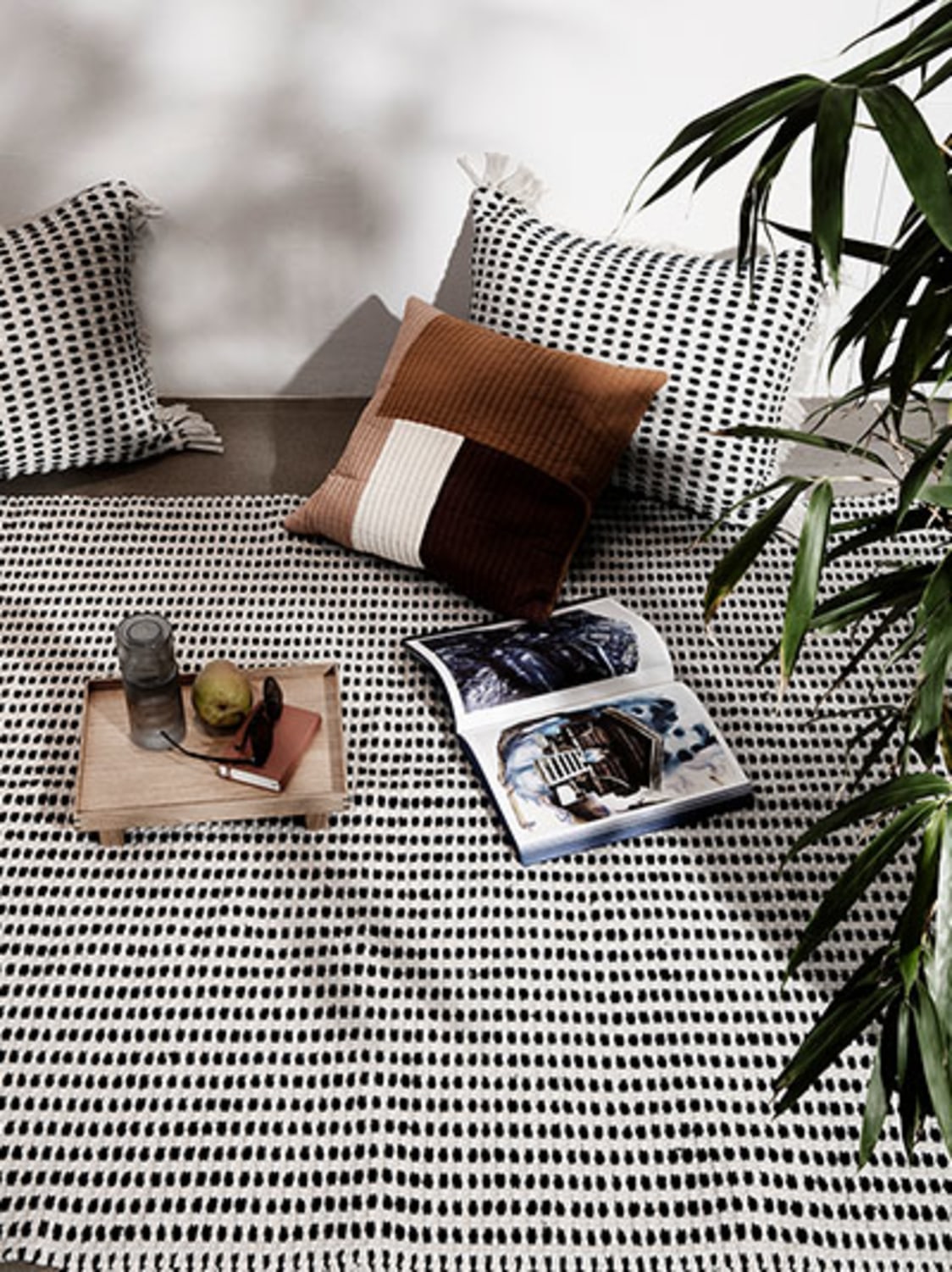 FERM LIVING WAY CUSHION W/ FRINGED EDGES 