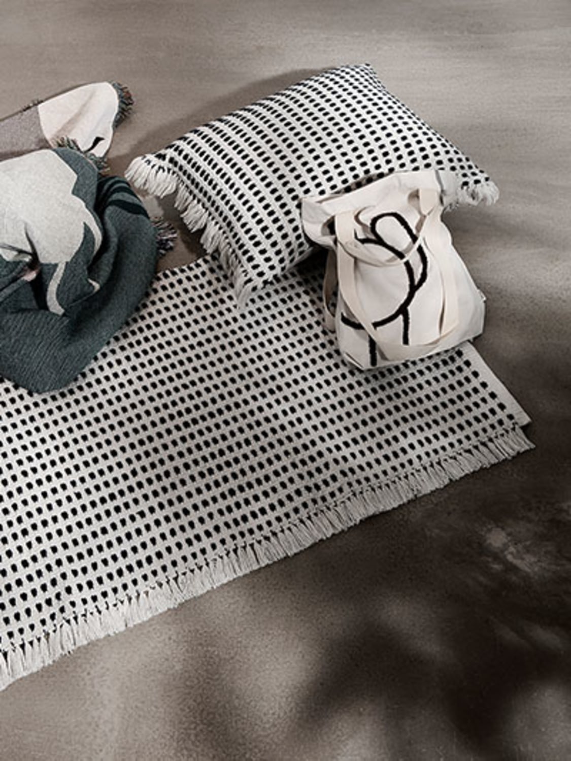 FERM LIVING WAY CUSHION W/ FRINGED EDGES 