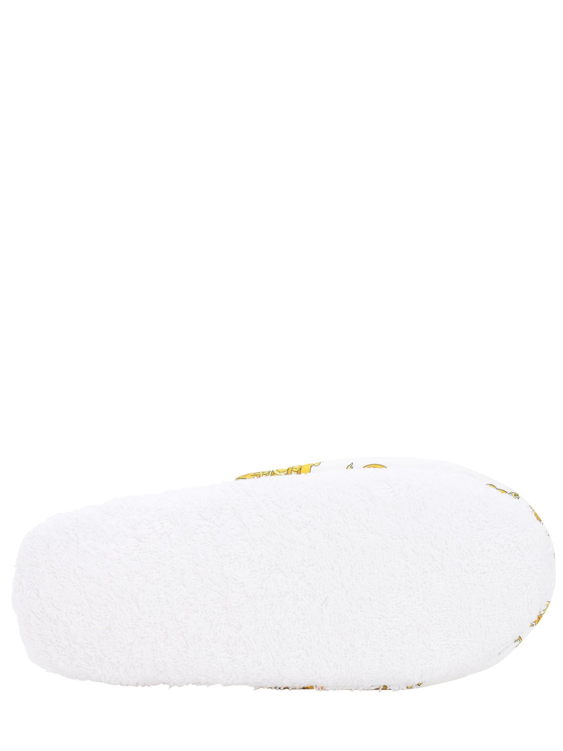 Versace Barocco & Robe Cotton Slippers In White,gold