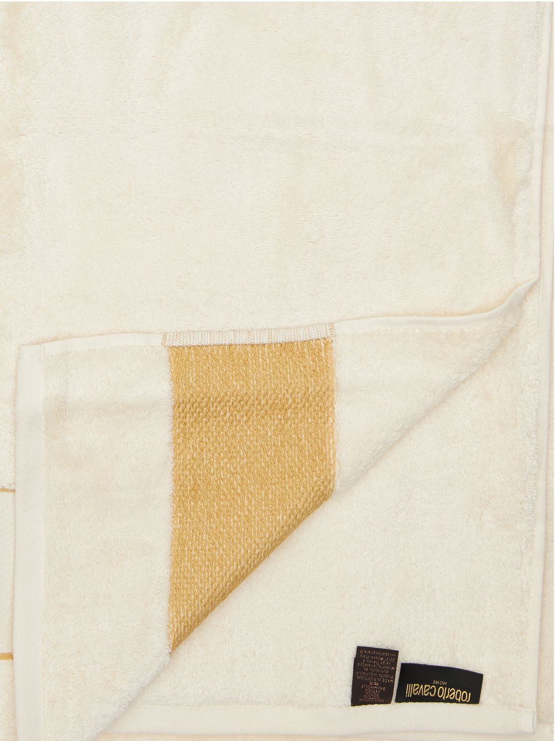 Roberto Cavalli Cotton Bath Towel In Ivory
