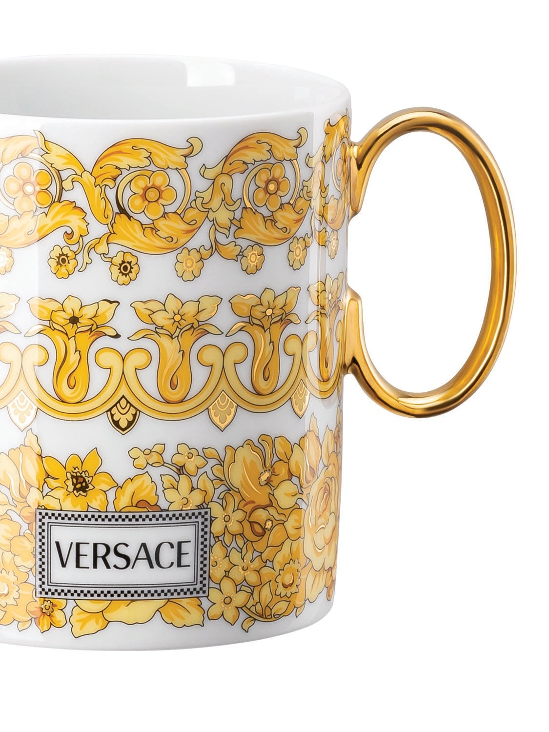 Shop Versace Medusa Rhapsody Porcelain Mug In White/gold