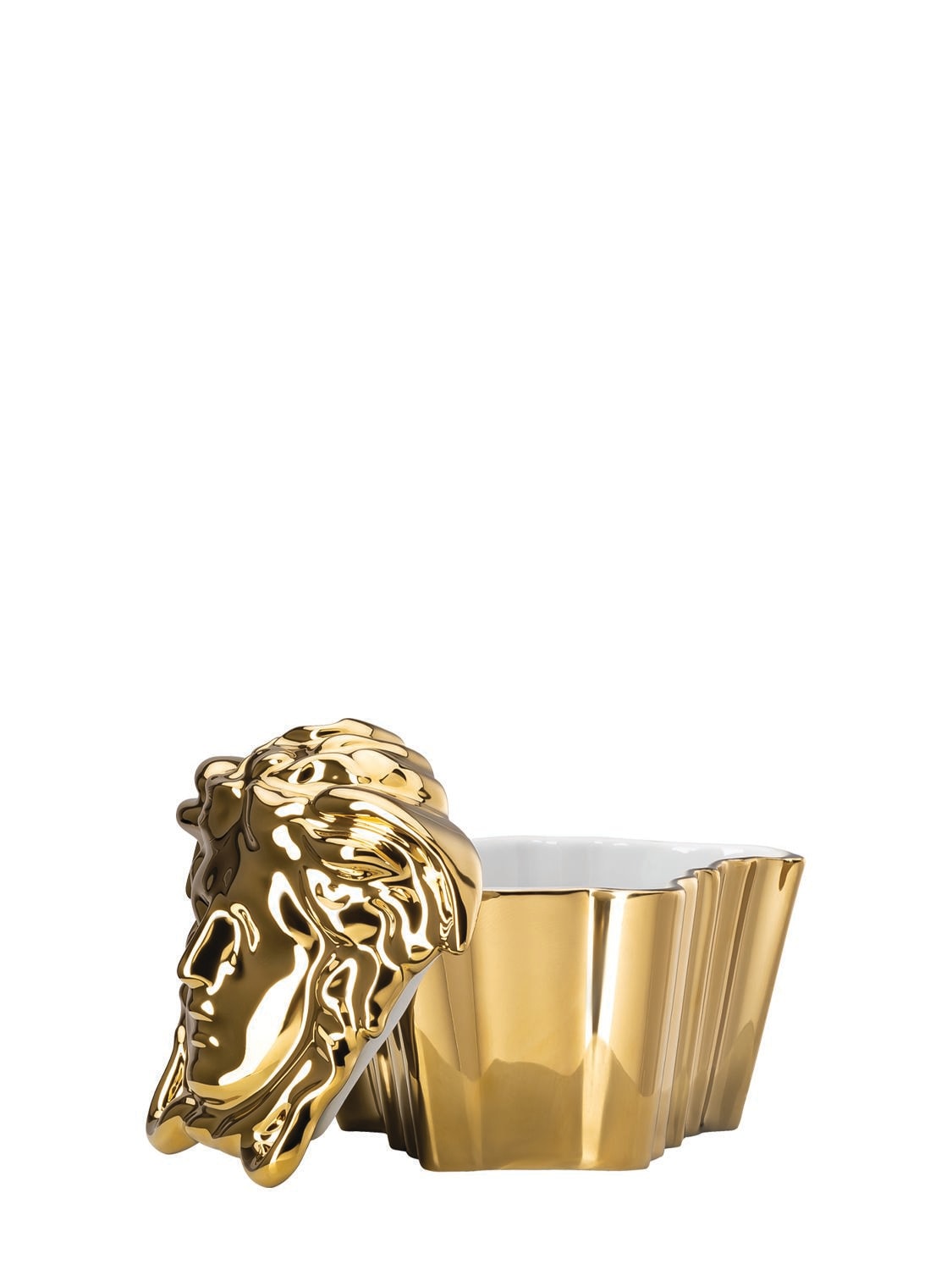 Shop Versace Medusa Porcelain Box In Gold