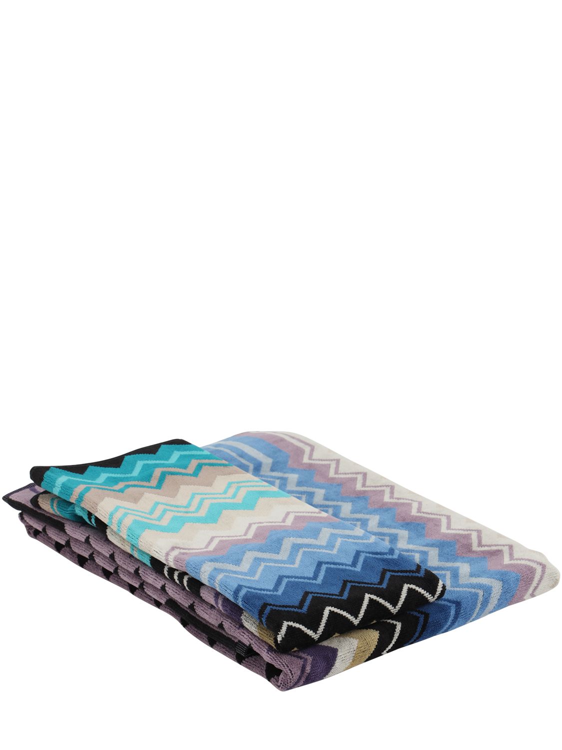 Shop Missoni Set Of 2 Giacomo Towels In Blue/multi