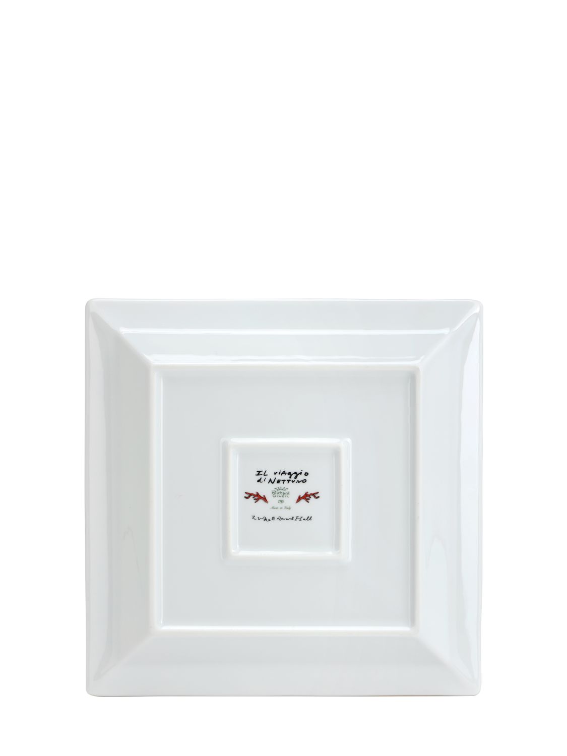 Ginori 1735 24.5cm Nettuno Square Porcelain Tray In Multicolor