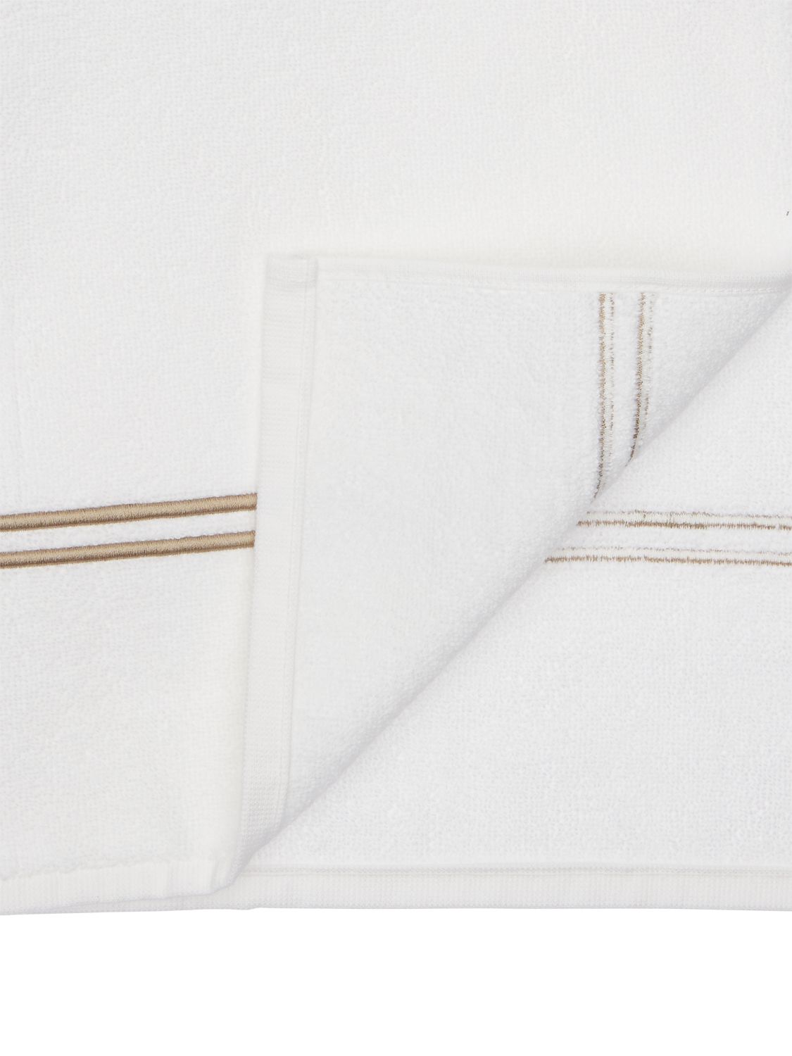 Shop Frette Hotel Classic Bath Towel In White,khaki