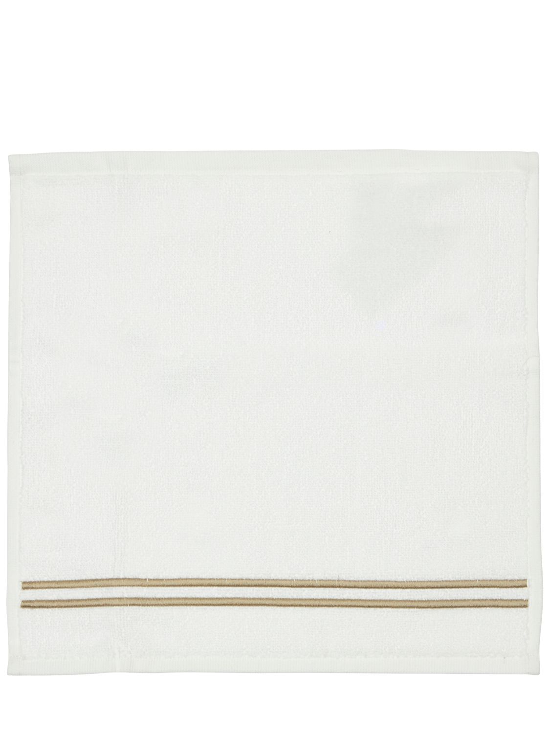Frette Hotel Classic Wash Cloth In White,khaki