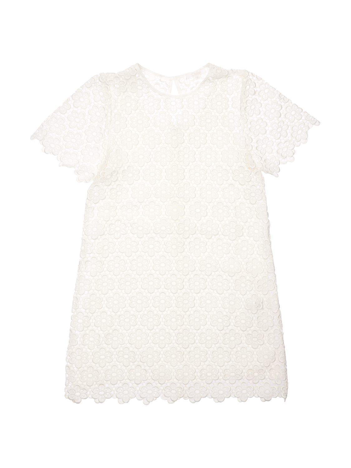 Chloé Kids' Floral Cotton Blend Dress In White