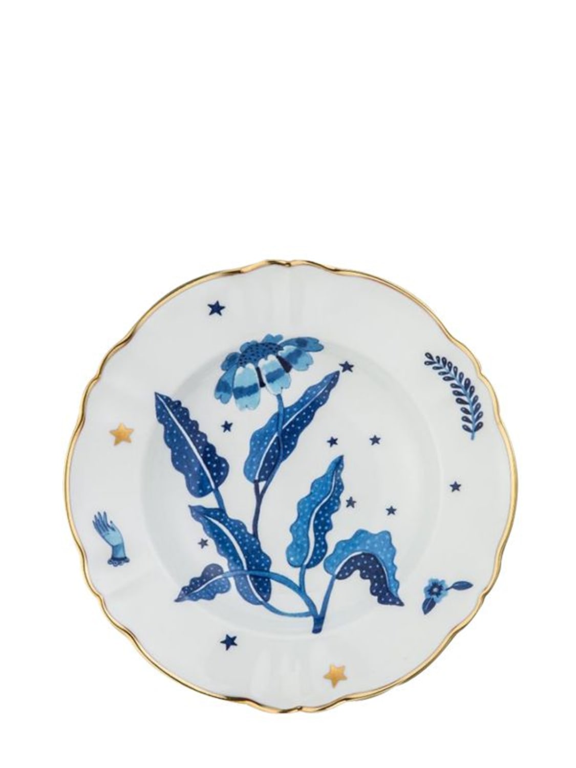 Bitossi Home Floral Plate In Blue,white