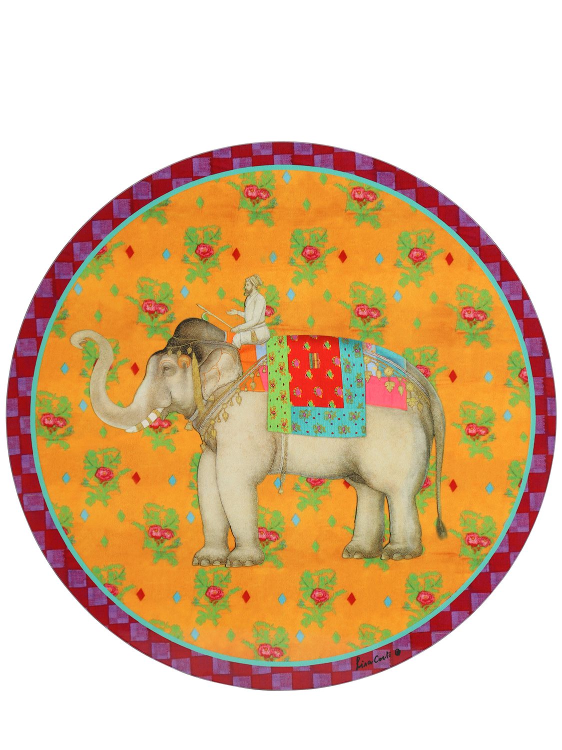 Lisa Corti Ololay Elephant Placemat In Multi