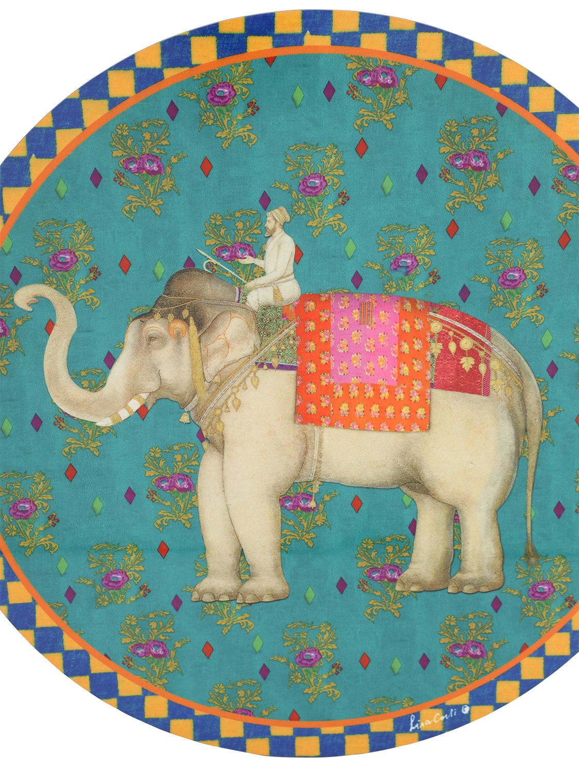 Lisa Corti Ololay Elephant Placemat In Multi