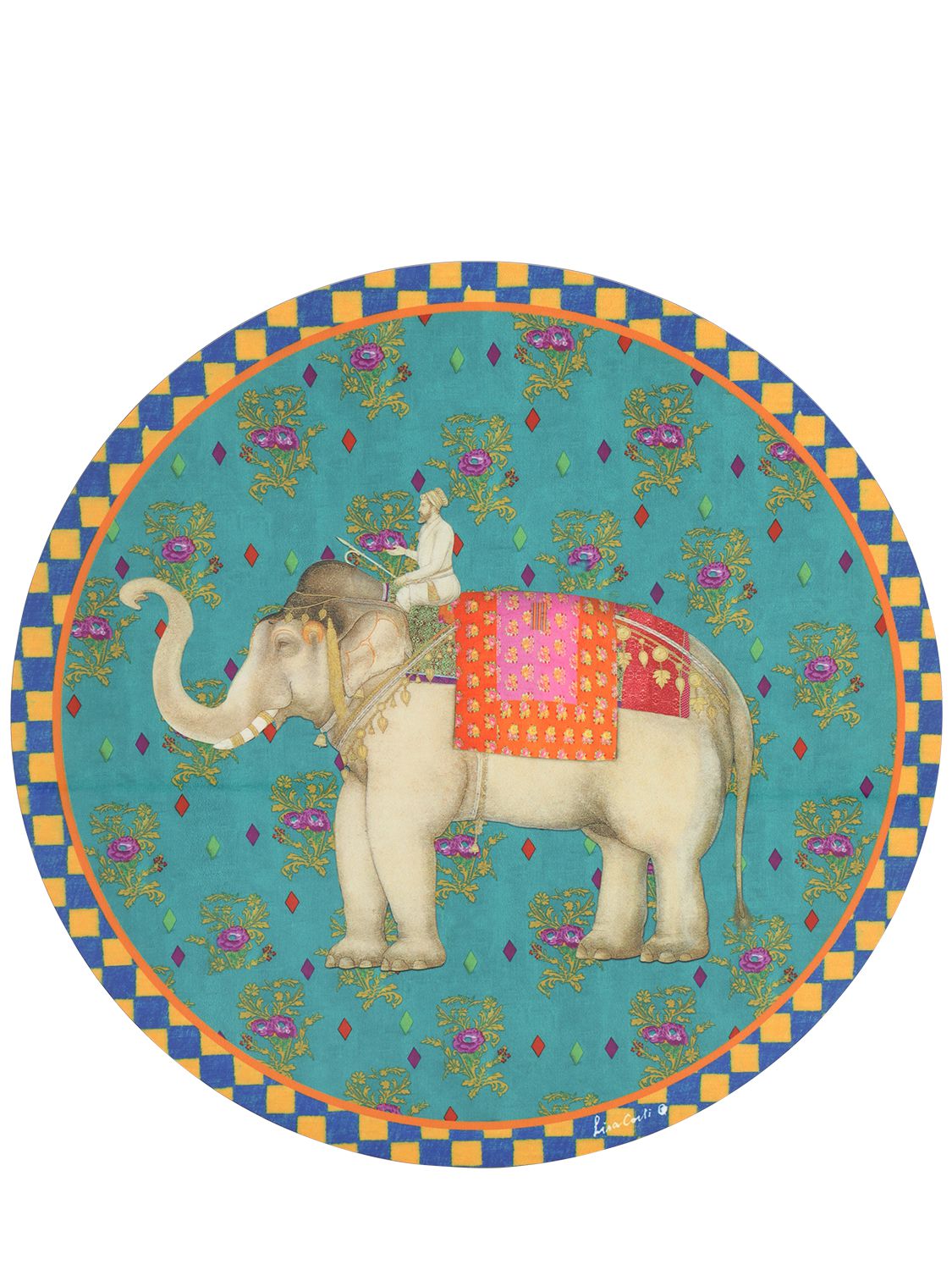 Lisa Corti Ololay Elephant Placemat In Multi