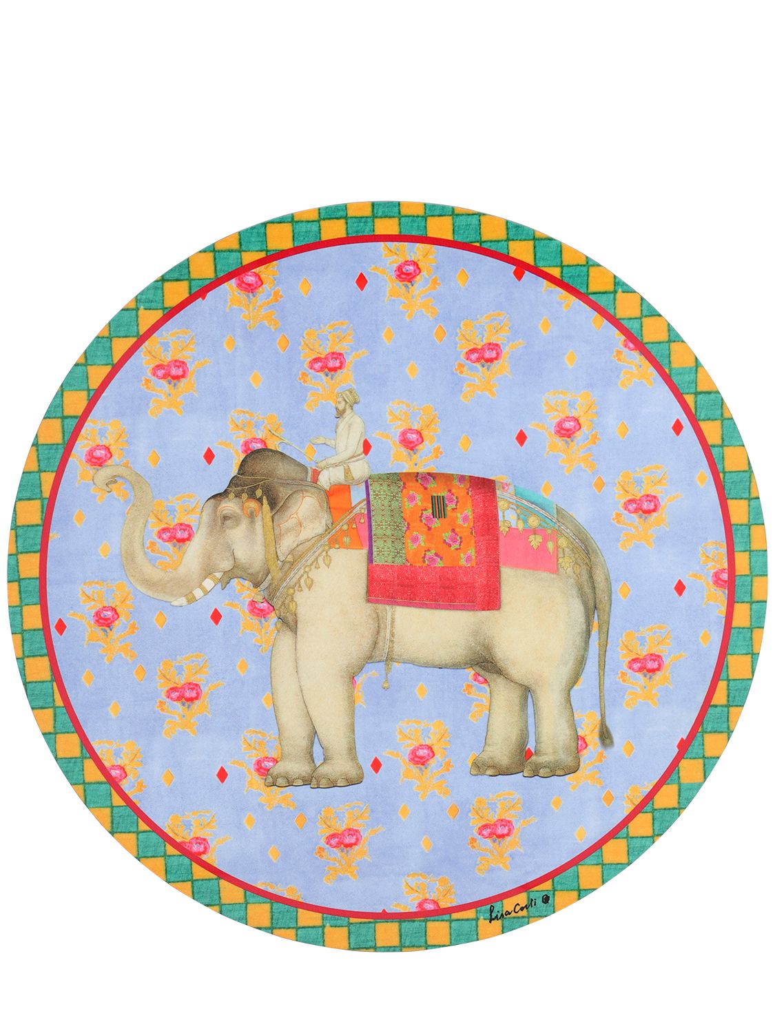 Lisa Corti Ololay Elephant Placemat In Multi