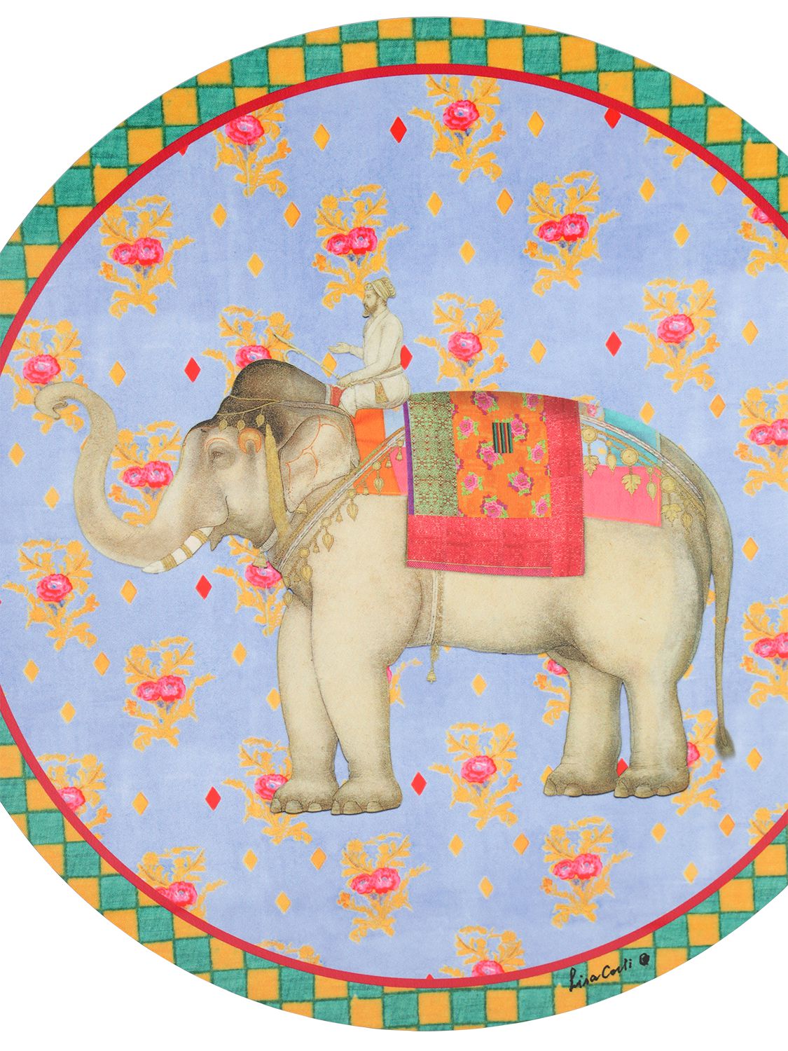 Lisa Corti Ololay Elephant Placemat In Multi