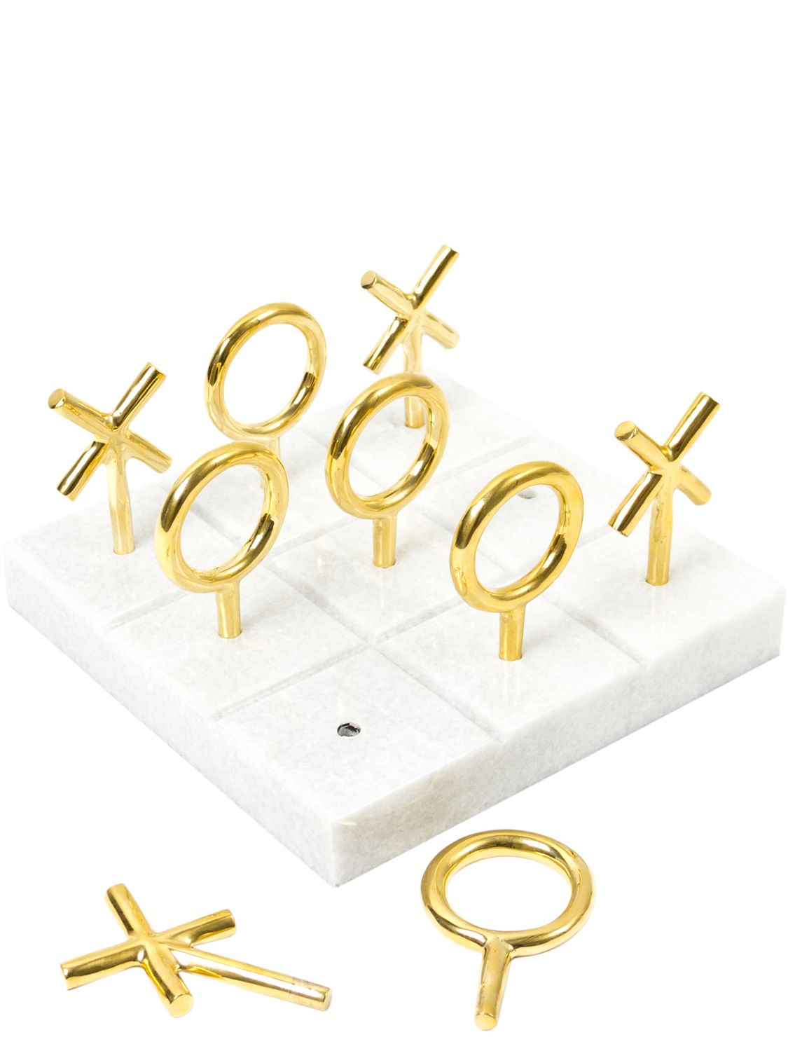Marble & Brass Tic Tac Toe Set