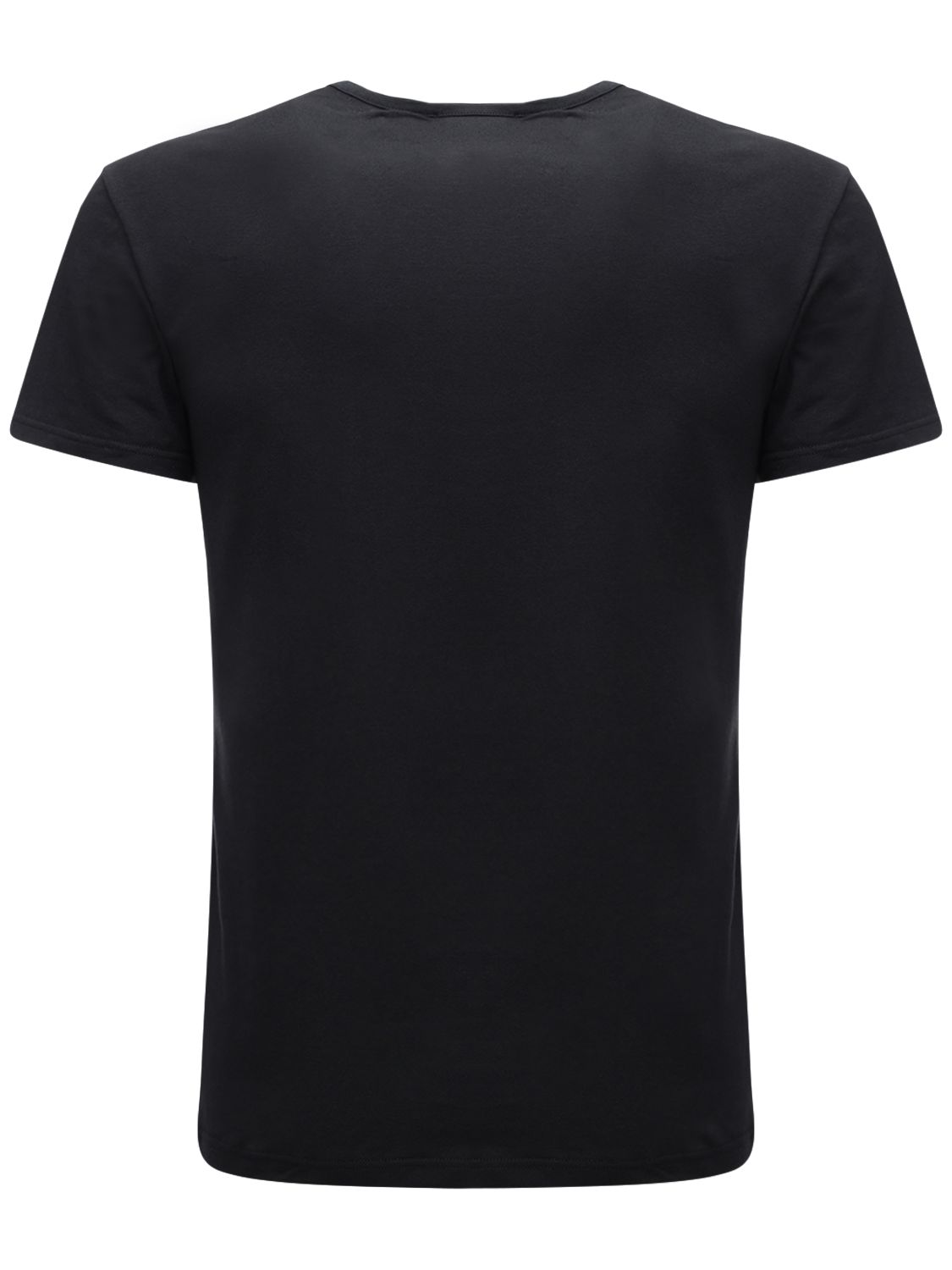 Shop Versace Logo Print Stretch Cotton T-shirt In Schwarz