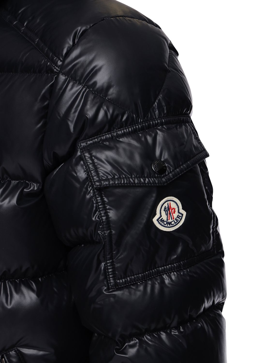 Shop Moncler Maya Nylon Laque Down Jacket In Black