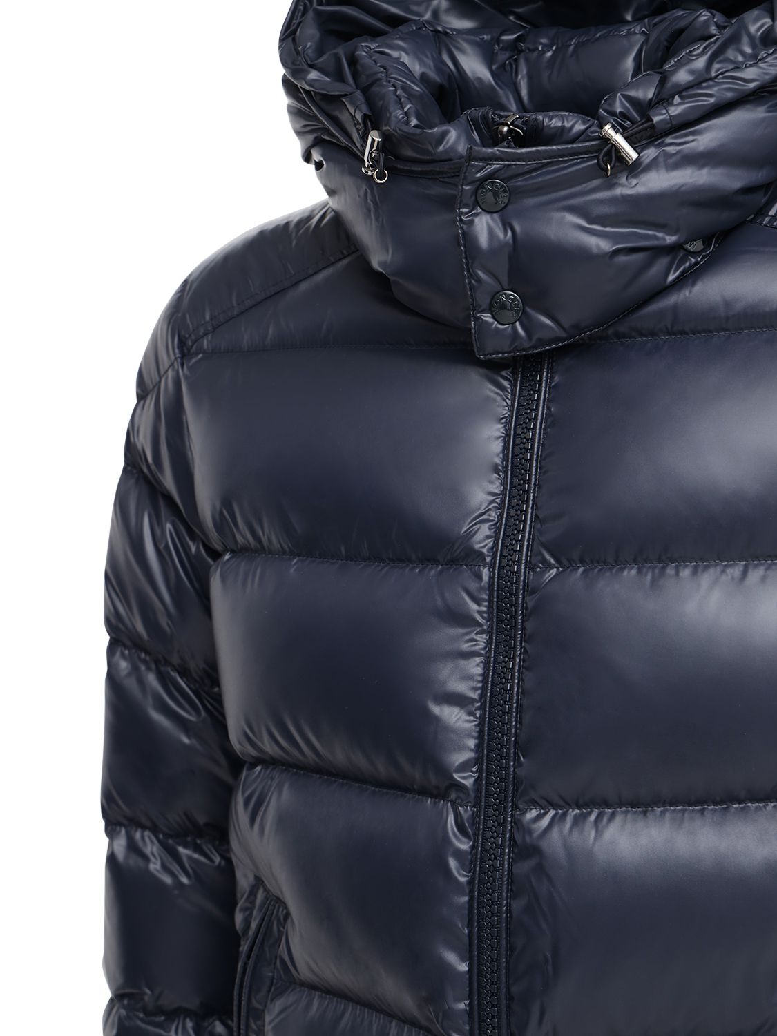 Shop Moncler Maya Nylon Laque Down Jacket In Midnight Blue