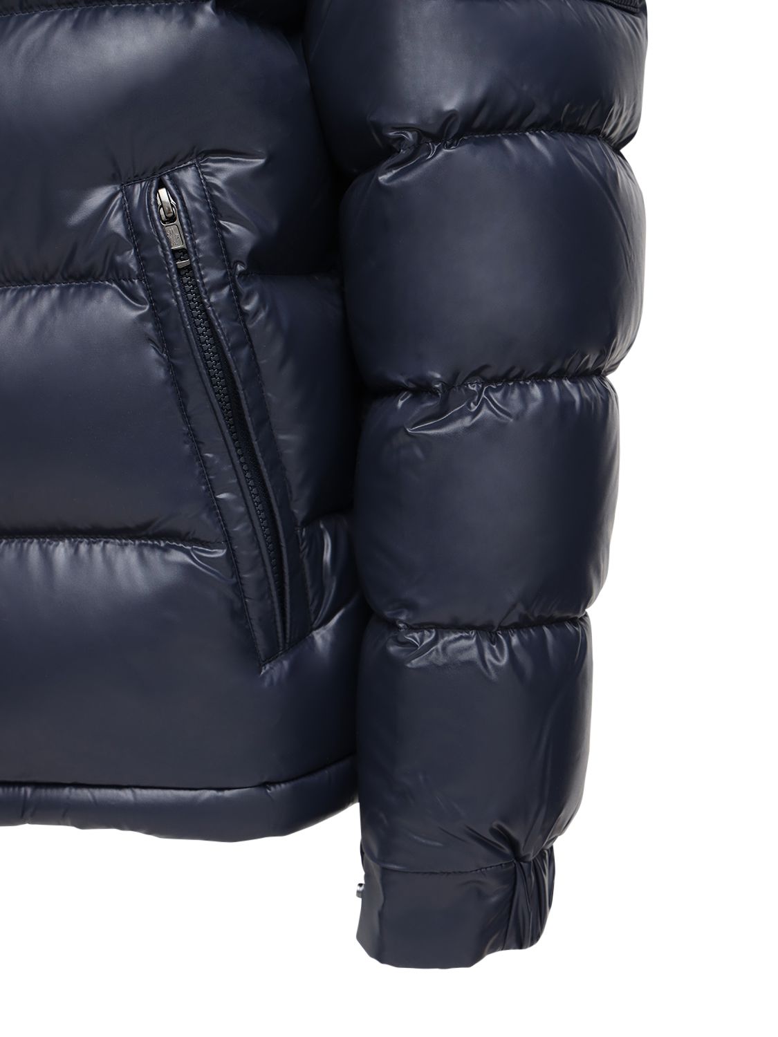 Shop Moncler Maya Nylon Laque Down Jacket In Midnight Blue