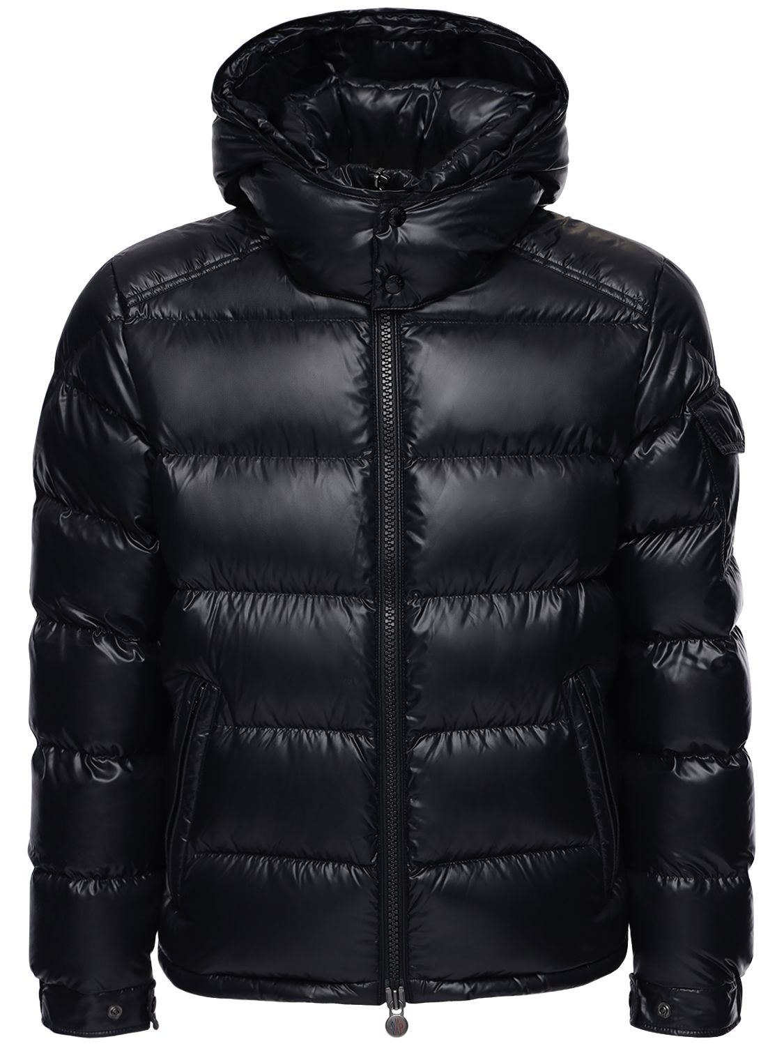 Moncler Maya Nylon Laque Down Jacket In Black