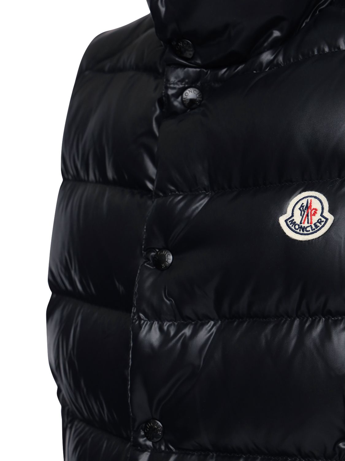 Shop Moncler Tibb Nylon Laque Down Vest In Black