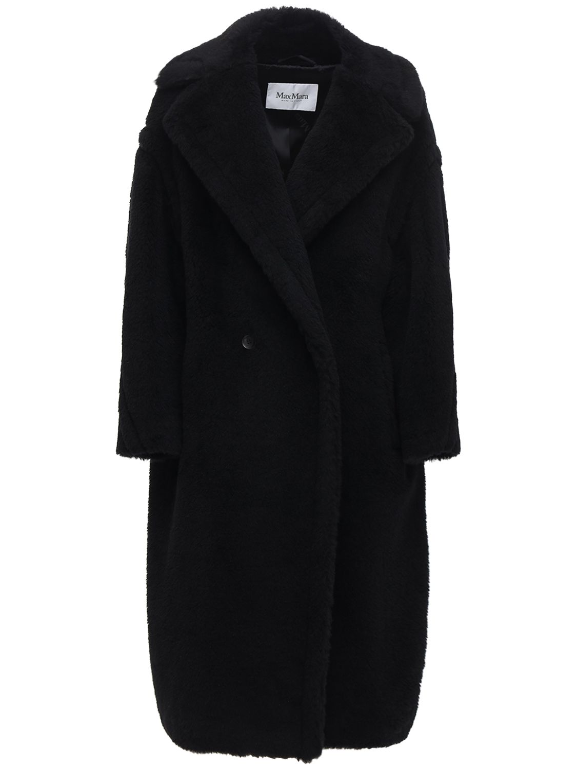 Shop Max Mara Tedgirl Alpaca Blend Long Coat In Black