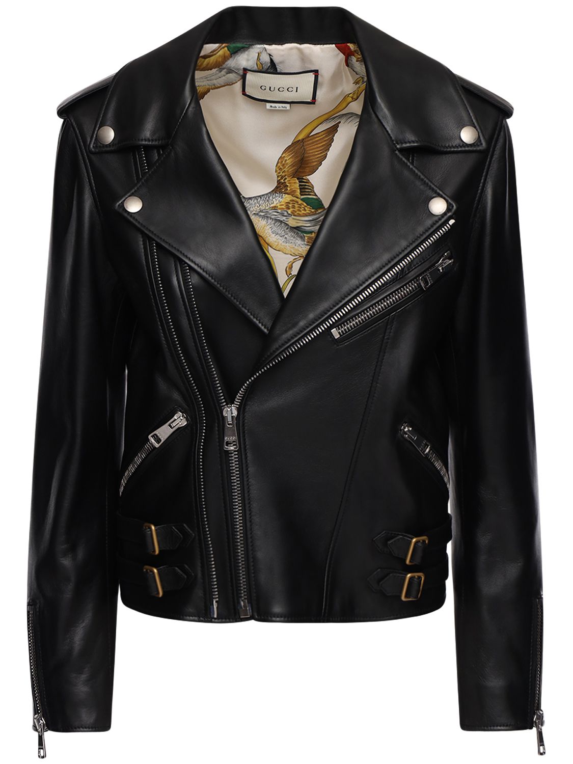 Gucci | Women Leather Biker Jacket Black 38