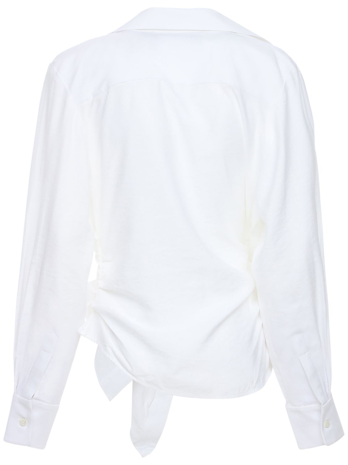 Jacquemus La Chemise Bahia Knotted Cotton Shirt In Ivory