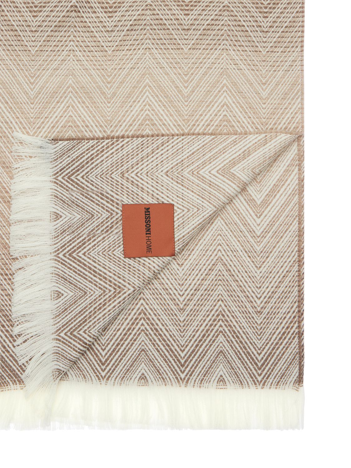 Shop Missoni Timmy Fringed Wool Throw In Beige